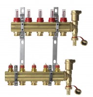 Коллекторная группа с расходомерами латунь Danfoss 5 выходов