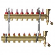 Коллекторная группа с расходомерами латунь Danfoss 9 выходов